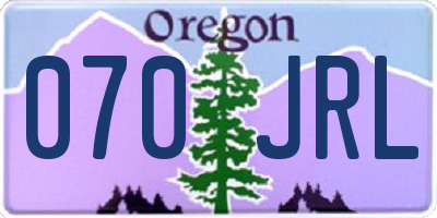OR license plate 070JRL
