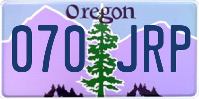 OR license plate 070JRP