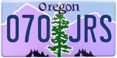 OR license plate 070JRS