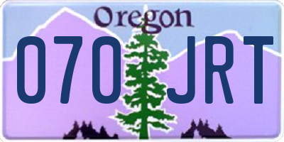OR license plate 070JRT