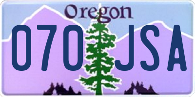 OR license plate 070JSA