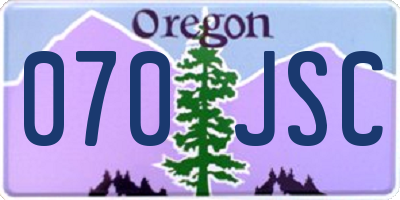 OR license plate 070JSC