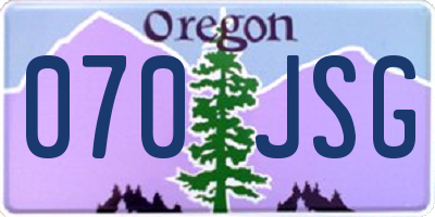 OR license plate 070JSG