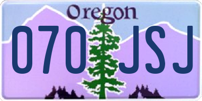 OR license plate 070JSJ