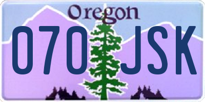 OR license plate 070JSK