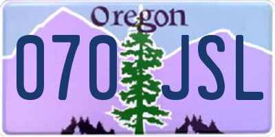 OR license plate 070JSL