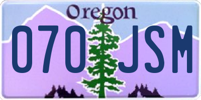 OR license plate 070JSM