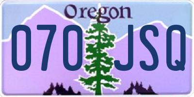 OR license plate 070JSQ