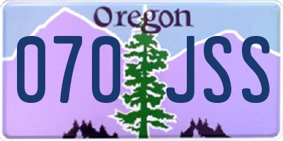 OR license plate 070JSS