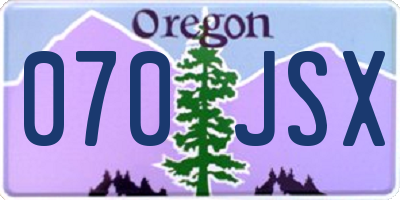 OR license plate 070JSX