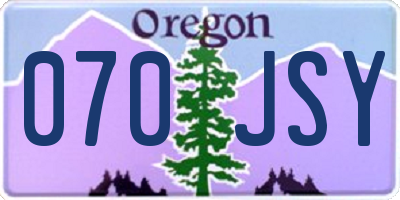 OR license plate 070JSY