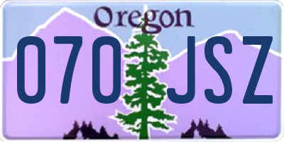 OR license plate 070JSZ