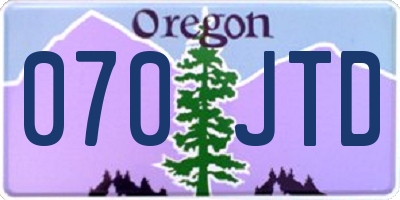 OR license plate 070JTD