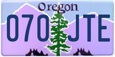 OR license plate 070JTE