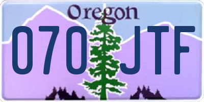 OR license plate 070JTF
