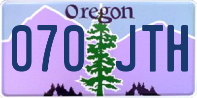 OR license plate 070JTH