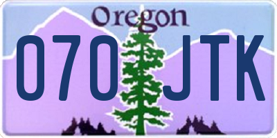 OR license plate 070JTK