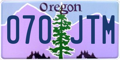 OR license plate 070JTM