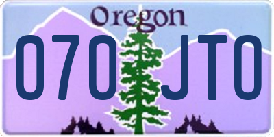 OR license plate 070JTO