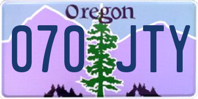 OR license plate 070JTY