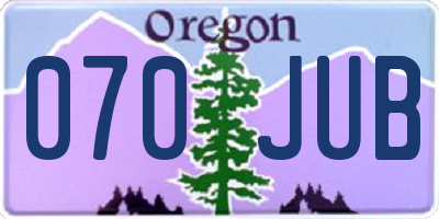 OR license plate 070JUB