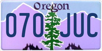 OR license plate 070JUC