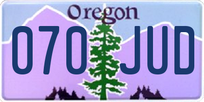 OR license plate 070JUD