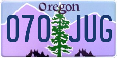 OR license plate 070JUG