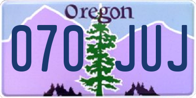 OR license plate 070JUJ