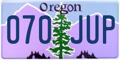 OR license plate 070JUP