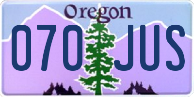 OR license plate 070JUS