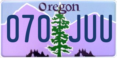 OR license plate 070JUU