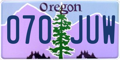 OR license plate 070JUW