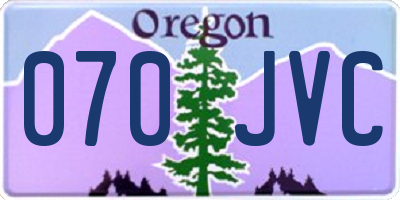 OR license plate 070JVC