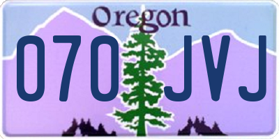 OR license plate 070JVJ