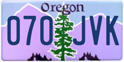 OR license plate 070JVK