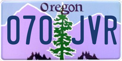 OR license plate 070JVR