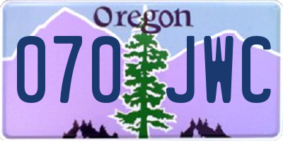 OR license plate 070JWC