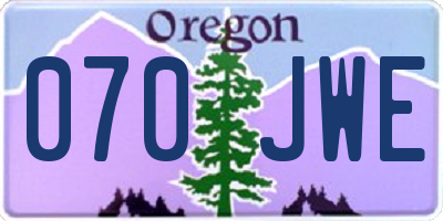 OR license plate 070JWE