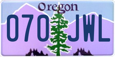 OR license plate 070JWL