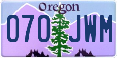 OR license plate 070JWM