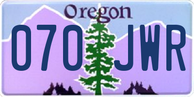 OR license plate 070JWR
