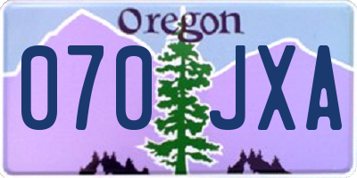 OR license plate 070JXA