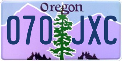 OR license plate 070JXC