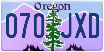 OR license plate 070JXD