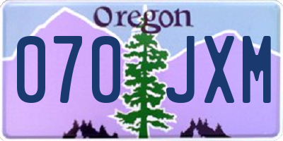OR license plate 070JXM