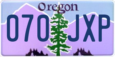OR license plate 070JXP