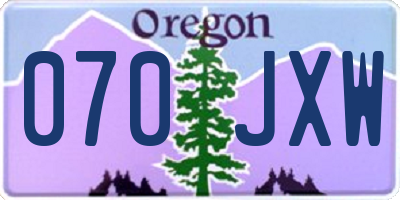 OR license plate 070JXW