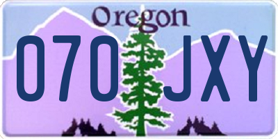 OR license plate 070JXY