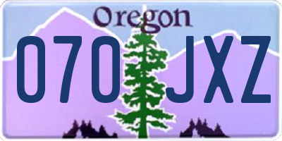 OR license plate 070JXZ